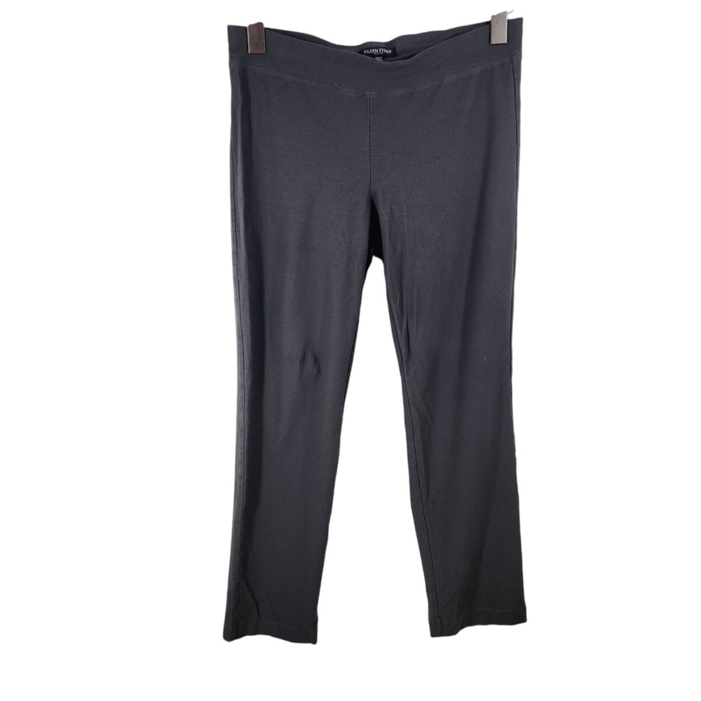 Eileen Fisher Petite PS‎ Black Viscose Nylon Spandex Slim Ankle Pants S16TK